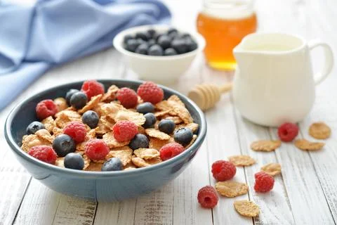 Whole-grain flakes Stock Photos