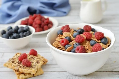 Whole-grain flakes Stock Photos