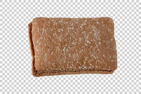 Whole grain rye bread halves top view isolated transparent png 库存照片