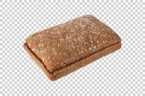 Whole grain rye bread halves side view isolated transparent png Stock Photos