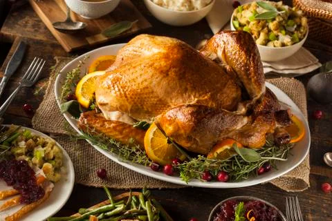 Whole homemade thanksgiving turkey Stock Photos