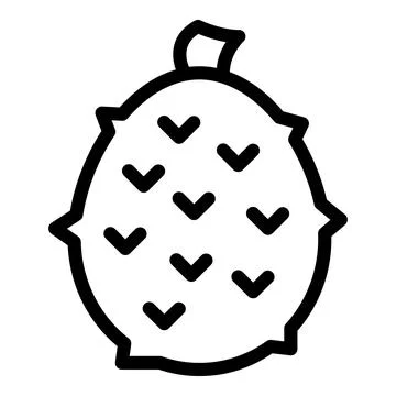 Whole jackfruit icon outline vector. Exotic vegan plant Stock Illustration