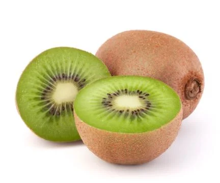 Whole kiwi fruit and his segments Stock Photos