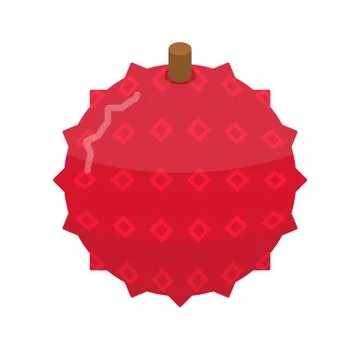 Whole lychees icon, isometric style Stock Illustration