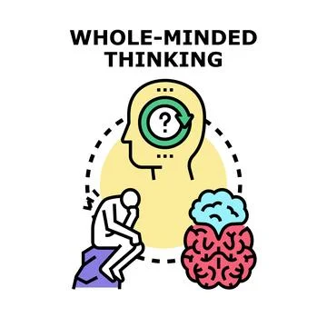 Whole minded thinking concept exploring mental process Stock Illustration