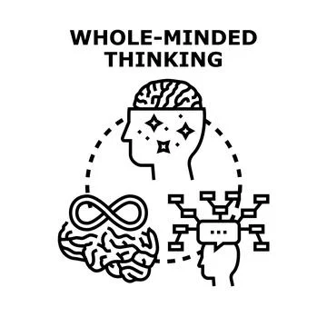 Whole minded thinking integrating creativity and problem solving Stock Illustration