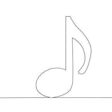 Whole note illustration with single one continuous line art drawing style. Stock Illustration