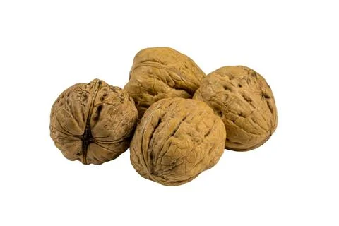 Whole nuts isolated on a white background Stock Photos