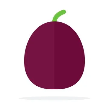 A whole passion fruit with a stem flat isolated Stock Illustration