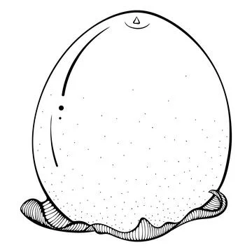 Whole persimmon upside down line art Stock Illustration