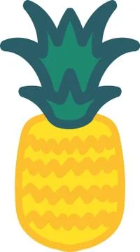 Whole pineapple hand drawn vector illustration Stock Illustration