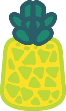 Whole pineapple hand drawn vector illustration Illustrazione stock