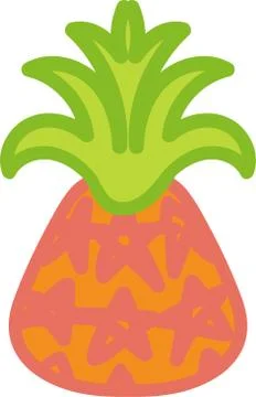 Whole pineapple hand drawn vector illustration 스톡 일러스트