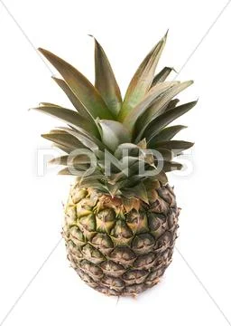 Whole pineapple isolated over white background Stock Photos