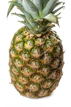 Whole Pineapple on the white background Stock Photos