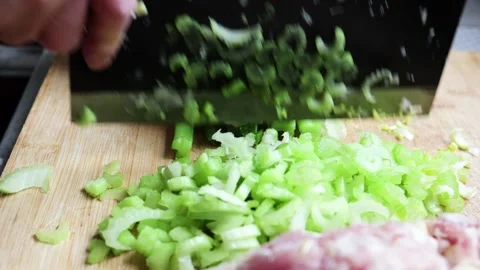 The whole process of chopping dumpling filling and making dumplings Stock Footage 220397689