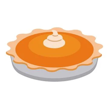 Whole pumpkin pie top. Vector Stock Illustration