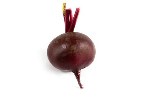 Whole red beetroot on white background. Stock Photos