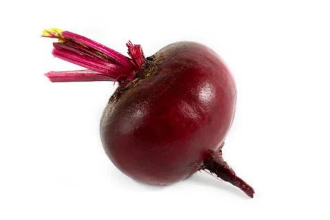 Whole red beetroot on white background. Stock Photos