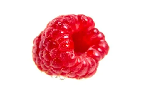 Whole red raspberry isolated on white background Stock Photos