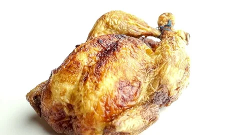 Whole roast chicken Stock Footage 75834986