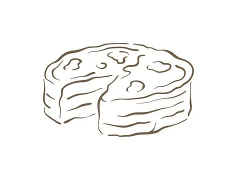 A Whole Round Cake With One Slice Cut Out To Serve Vector Illustration Art 스톡 일러스트