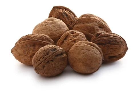 Whole shelled walnuts Stock Photos