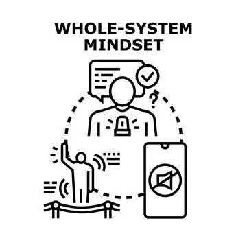 Whole system mindset approach for problem solving Stock Illustration