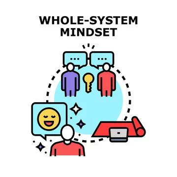 Whole system mindset developing business strategy and collaboration Stock Illustration
