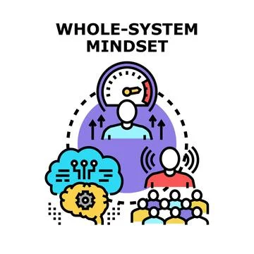 Whole system mindset driving improvement and collaboration Stock Illustration