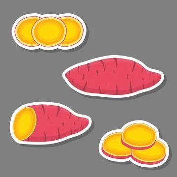 Whole vegetable sweet potato Stock Illustration