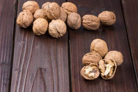 Whole walnuts Stock Photos