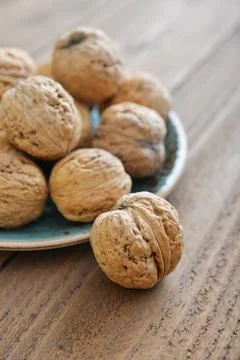 Whole walnuts Stock Photos