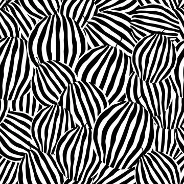 Whole watermelons seamless pattern. Stock Illustration