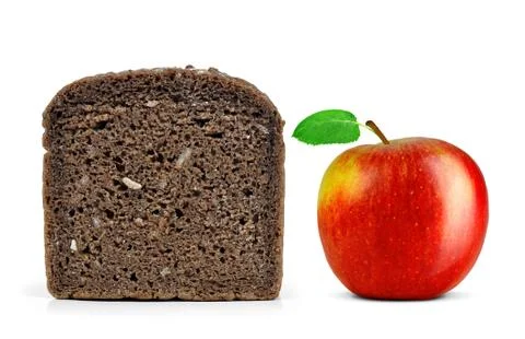 Whole wheat bread with apple Stock Photos