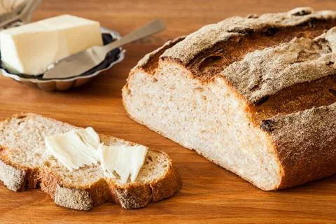 Whole Wheat Bread Closeup Stock Photos