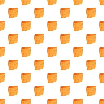 Whole wheat bread loaf seamless pattern background Stock Illustration