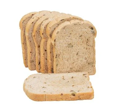 Whole wheat bread loaf slice have rice grain Stock Photos