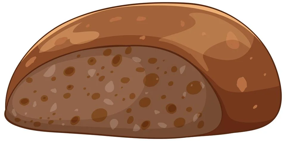 Whole Wheat Bread Loaf Vector Illustration Stock Illustration