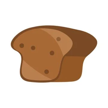 Whole wheat bread menu bakery food product flat style icon Stock Illustration