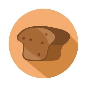 Whole wheat bread menu bakery food product block and flat icon Stock Illustration