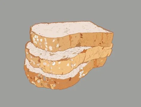 Whole wheat bread , multi grain bread, sketch vector. Stock Illustration