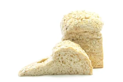 Whole wheat  bread with oat texture and sandwich cut Stock Photos