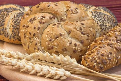 Whole wheat bread Stock Photos