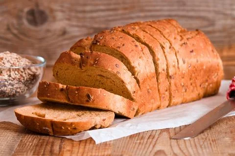 Whole wheat bread. Stock Photos