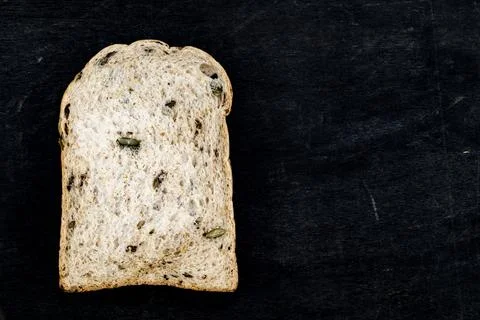 Whole wheat bread slice have rice grain Stock Photos