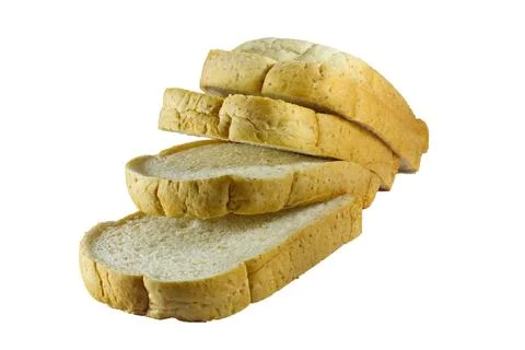 Whole wheat bread stack on isolated white background. Studio shot isolated. Stock Photos
