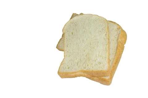 Whole wheat bread stack on isolated white background. Stock Photos