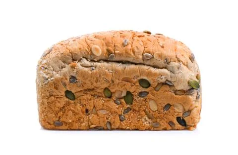 Whole wheat bread on white background Stock Photos