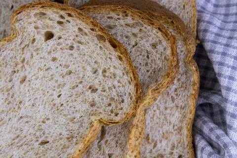 Whole Wheat Bread on White Background Stock Photos